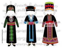 Load image into Gallery viewer, *ADD ON BUNDLE* Hmong Paper Doll Outfits