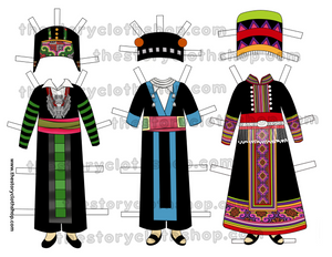 *ADD ON BUNDLE* Hmong Paper Doll Outfits