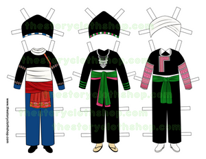 *ADD ON BUNDLE* Hmong Paper Doll Outfits