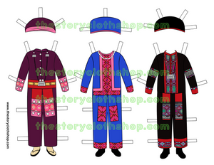 *ADD ON BUNDLE* Hmong Paper Doll Outfits