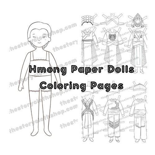 *Coloring Set* Hmong Paper Dolls