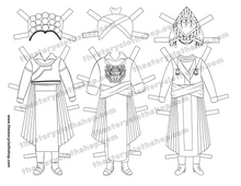 Load image into Gallery viewer, *Coloring Set* Hmong Paper Dolls