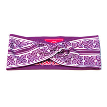 Load image into Gallery viewer, Seed Pattern Designer Twisted Headband - Purple/White