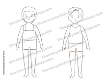 Load image into Gallery viewer, *Coloring Set* Hmong Paper Dolls