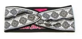 Elephant Foot Pattern Designer Twist Headband - Black