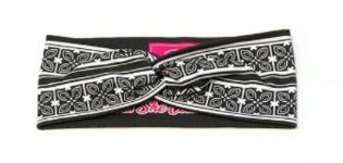 Stairs Pattern Designer Twist Headband - Black